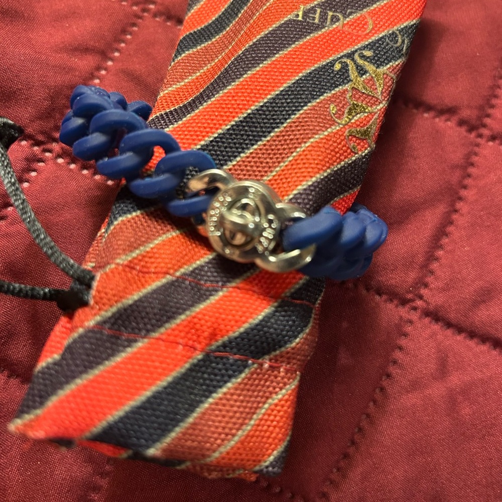 Rustic cuff Navy stretchy band with silver buckle. Like new with dust bag